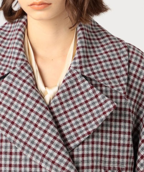 MARTIN GRANT Aライン ラグランチェックコート GRANT