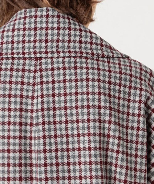 MARTIN GRANT Aライン ラグランチェックコート GRANT