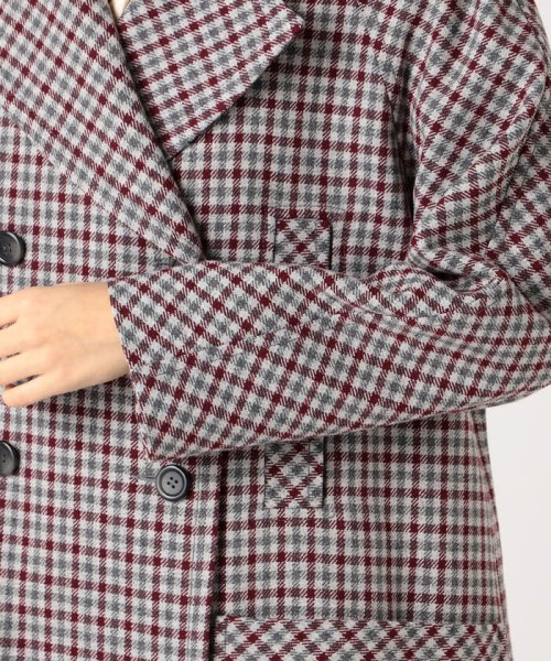 MARTIN GRANT Aライン ラグランチェックコート GRANT