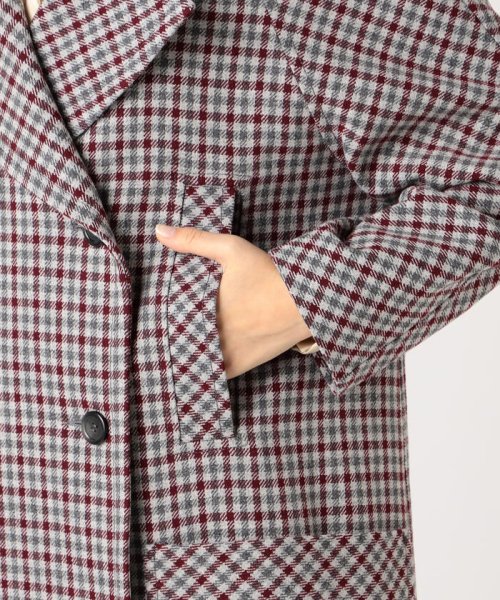 MARTIN GRANT Aライン ラグランチェックコート GRANT