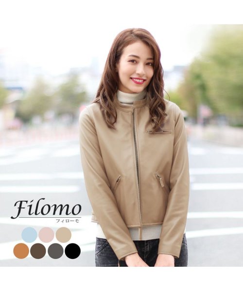 Filomo(フィローモ)/ラムレザーライダースジャケットシングル/img01