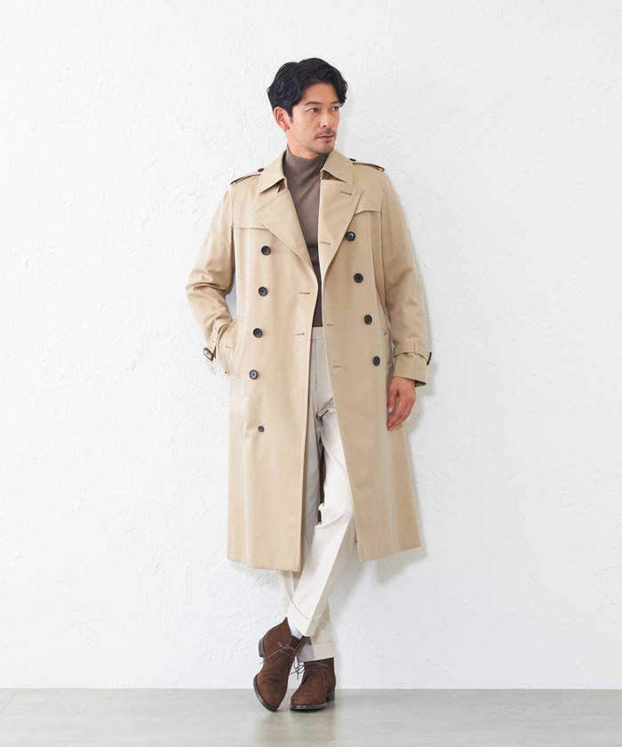 100年コート＞ダブルトレンチロングコート(504992481)｜HANKYU