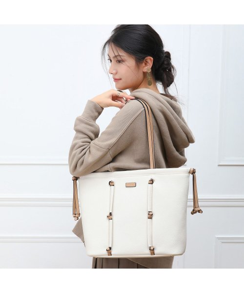 Ungrid(アングリッド)/アングリッド Ungrid バッグ トートバッグ レディース 大きめ ファスナー付き MEDIUM TOTE BAG ブラック ホワイト ブラウン グレー ピン/img03