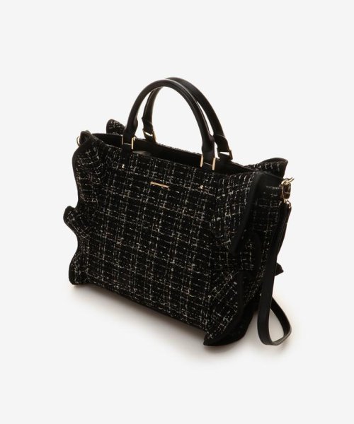 ツイードフリルトート(大) 