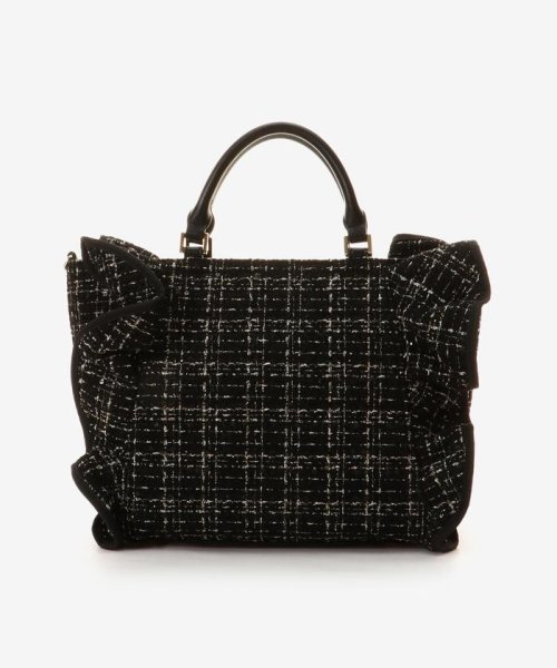 ツイードフリルトート(大) 