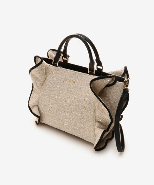 ツイードフリルトート(大) 