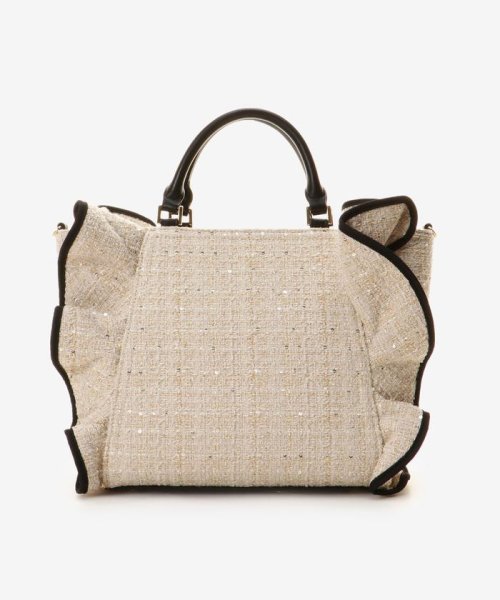 ツイードフリルトート(大) 