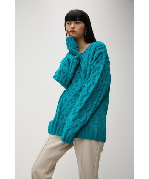 AZUL by moussy(アズールバイマウジー)/CHENILLE CABLE KNIT/img65