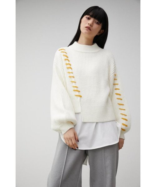 AZUL by moussy(アズールバイマウジー)/HAND STITCH SHORT KNIT TOPS/img02