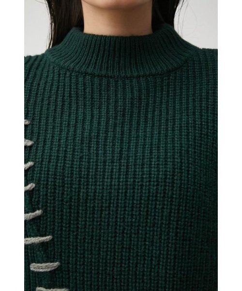 AZUL by moussy(アズールバイマウジー)/HAND STITCH SHORT KNIT TOPS/img25