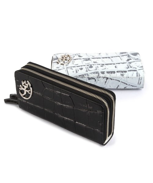 z-84 クロコダイル 本革 ダブルファスナー ウォレットバッグ 長財布 メンズ 