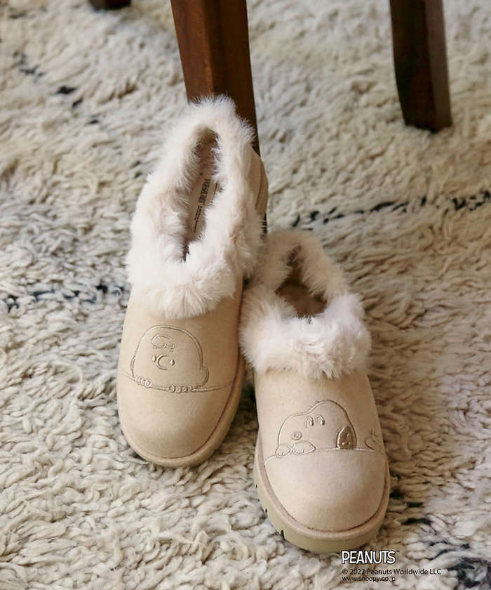 オゥ バニスター（Au BANNISTER）/【PEANUTS×Au BANNISTER】スヌーピーコラボ エコムートンブーツ PEANUTS×Au BANNISTER】スヌーピーコラボ エコムートンブーツ