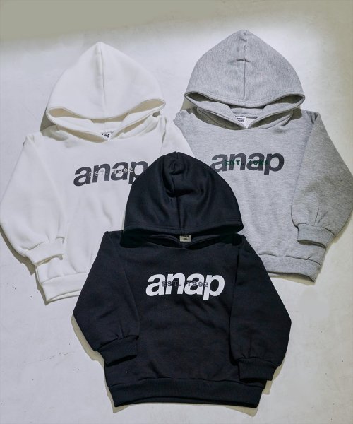 ANAP KIDS(アナップキッズ)/裏起毛anapロゴフーディートップス/img01