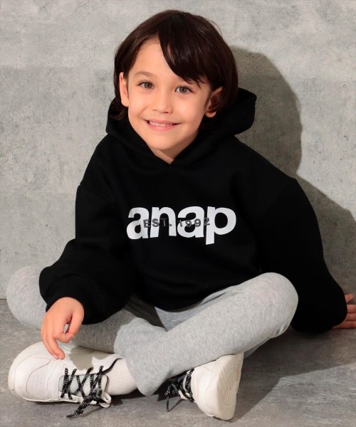 ANAP KIDS(アナップキッズ)/裏起毛anapロゴフーディートップス/img02