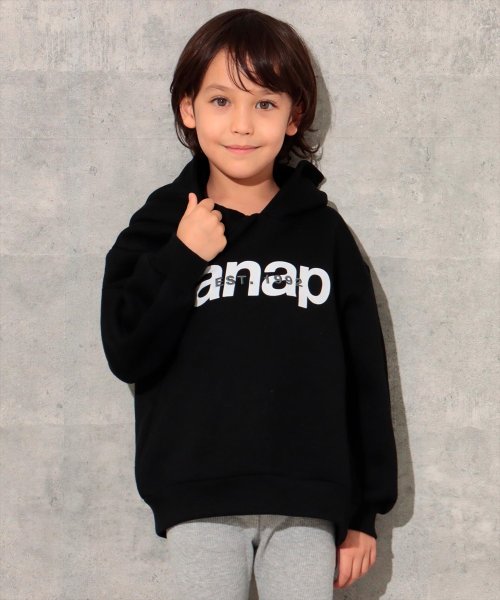 ANAP KIDS(アナップキッズ)/裏起毛anapロゴフーディートップス/img03