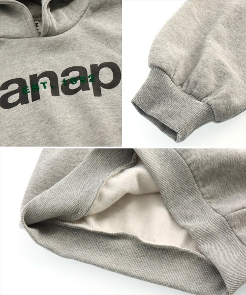 ANAP KIDS(アナップキッズ)/裏起毛anapロゴフーディートップス/img14