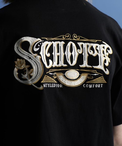 Schott(ショット)/S/S HENLEY NECK T－SHIRT "EMBROIDERED SCHOTT"/ヘンリーネック刺繍Tシャツ/img09