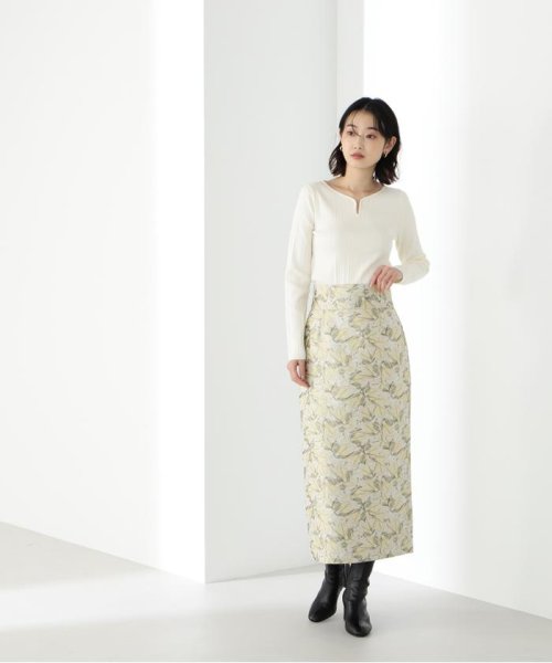 セール】フラワージャガードナロースカート(505081978) | ナチュラル  