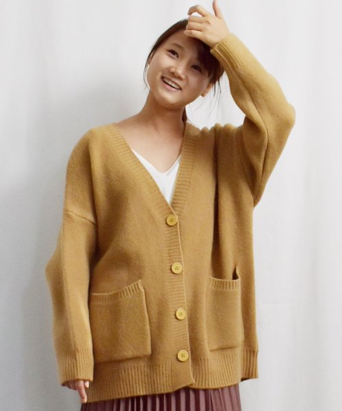 ARGO TOKYO(アルゴトウキョウ)/Logo Embroidery Knit Cardigan 25037　ロゴ刺繍ニットカーデイガン　ニットカーデイガン　カーデイガン　ニット　羽織　ニットアウタ/img03