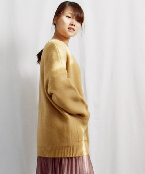 ARGO TOKYO(アルゴトウキョウ)/Logo Embroidery Knit Cardigan 25037　ロゴ刺繍ニットカーデイガン　ニットカーデイガン　カーデイガン　ニット　羽織　ニットアウタ/img05