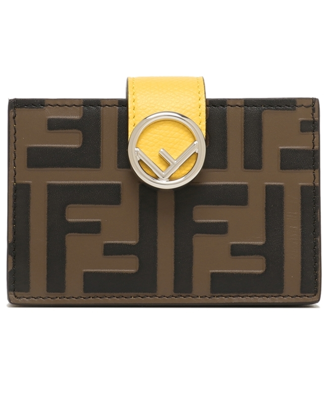 フェンディ カードケース FFロゴ イエロー レディース FENDI 8M0301