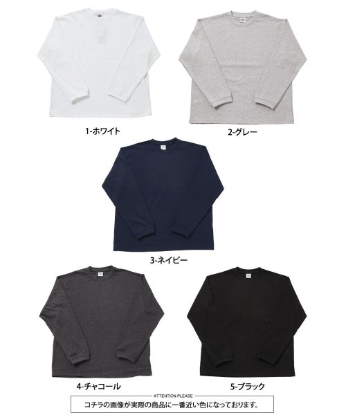 TopIsm(トップイズム)/ロングTシャツ メンズ 長袖 Tシャツ ワイドシルエット ヘビーウェイト 綿100％ コットン天竺 クルーネック 無地 ボーダー ロンT カットソー/img24