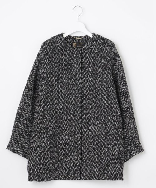 MANTECOツイード コクーンシルエットコート 