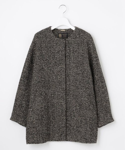 MANTECOツイード コクーンシルエットコート 