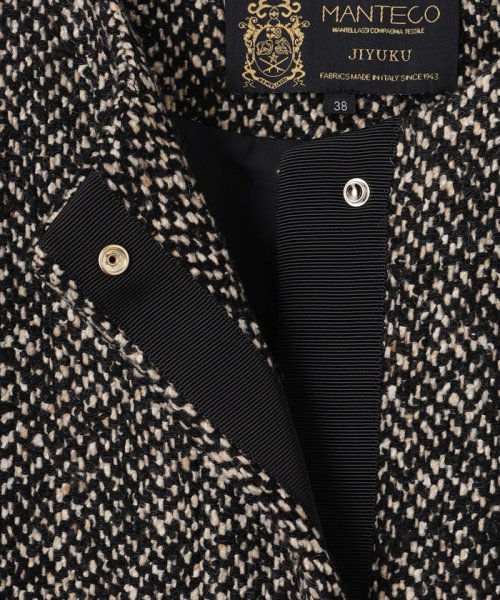 MANTECOツイード コクーンシルエットコート 