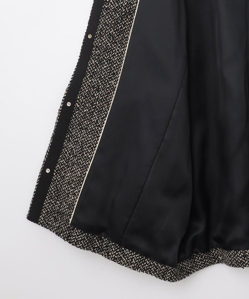 MANTECOツイード コクーンシルエットコート 