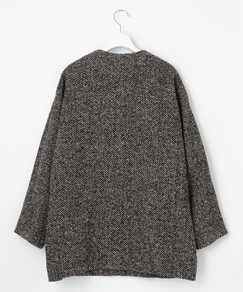 MANTECOツイード コクーンシルエットコート 