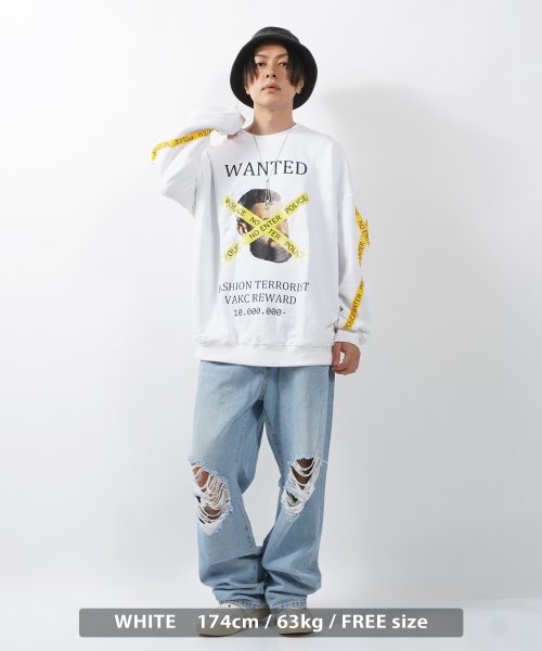 1111clothing(ワンフォークロージング)/オーバーサイズ ストリート トレーナー メンズ クルーネック スウェット レディース ビッグシルエット トップス 長袖 綿100% ビッグトレーナー/img04