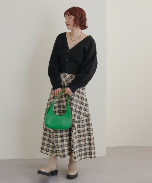 NICE CLAUP OUTLET(ナイスクラップ　アウトレット)/【natural couture】モールチェックおしゃれ切替スカート/img07