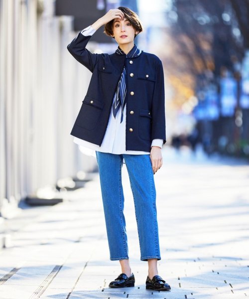 J.PRESS LADIES（LARGE SIZE）(J．プレス　レディス（大きいサイズ）)/【洗える】BASIC STRETCH DENIM ストレート パンツ/img03