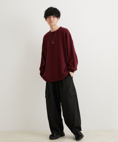 JUNRed(ジュンレッド)/こめ×JUNRed サイドボタンルーズニットプルオーバー/img10