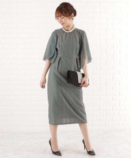 Lace Ladies(レースレディース)/シフォン袖Ｉラインレースワンピースドレス/img05