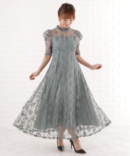 Lace Ladies(レースレディース)/パワーショルダー総レースワンピースドレス/img05