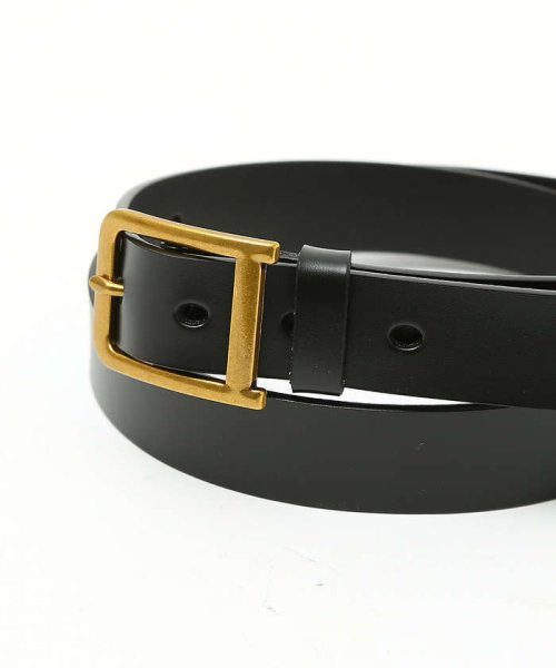 ABAHOUSE(ABAHOUSE)/OILED LEATHER BLACK NARROW BELT/img11