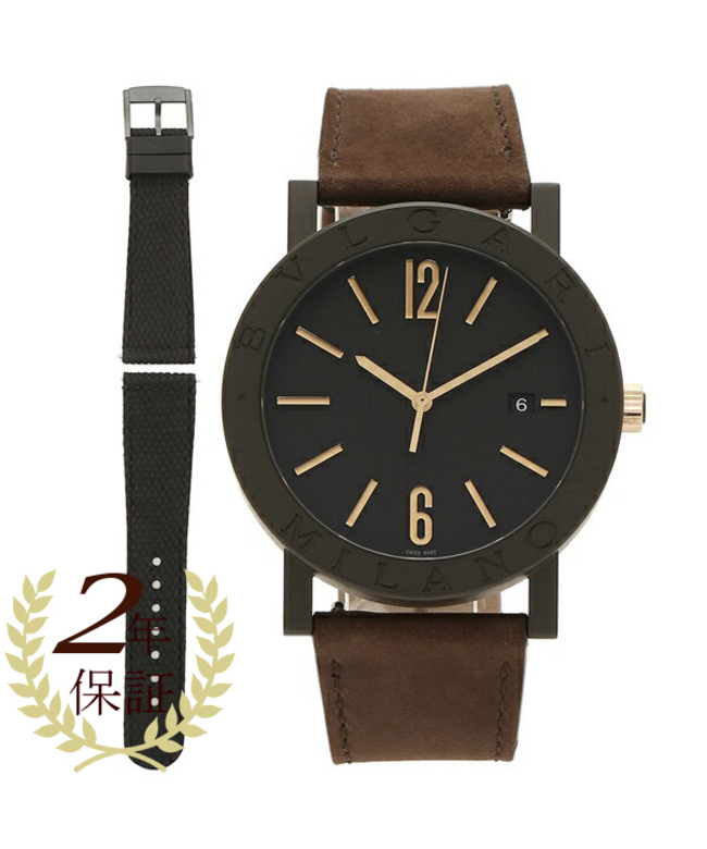 ブルガリ 時計 メンズ ブルガリブルガリシティーズ 41mm 自動巻 ブラック ブラウン BVLGARI BB41BTDLCCLMILANO レザー
