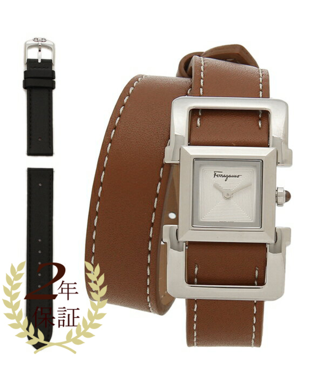フェラガモ 時計 レディース スクエアインゴット 20mm クォーツ ホワイト ブラウン FERRAGAMO Salvatore Ferragamo SFMA0
