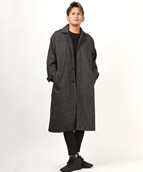 ウール混オーバーサイズステンカラーコート/ステンカラーコート メンズ オーバーサイズ ウール混 人気・おすすめ｜使いやすい・旅行におすすめ 品質保証 全国発送 在庫限り