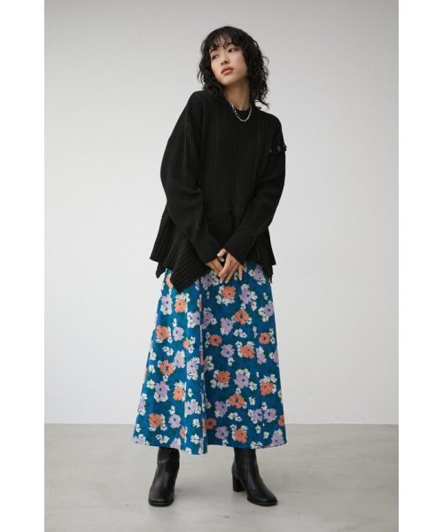 AZUL by moussy(アズールバイマウジー)/FLOWER PATTERN FLARE SK/img03