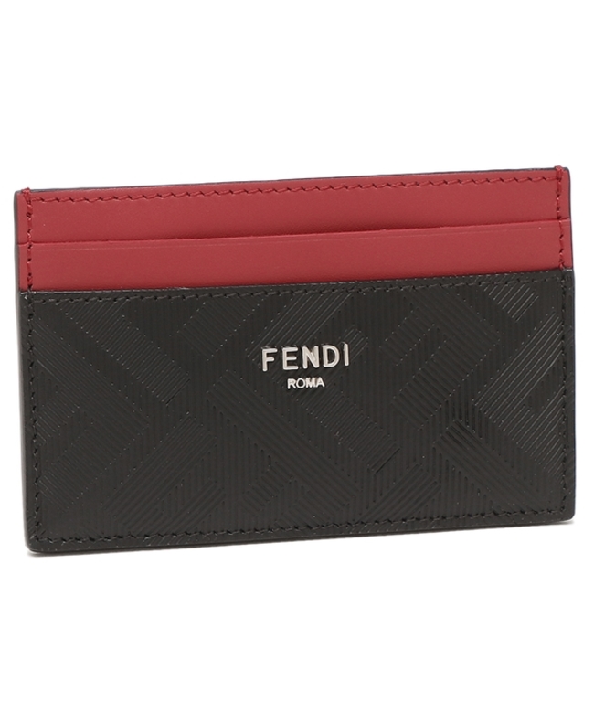 フェンディ カードケース ブラック レッド メンズ FENDI 7M0347 AJF4 F19KP