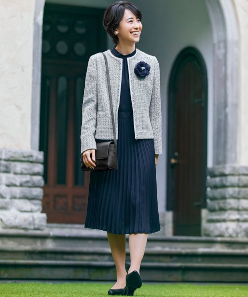 セール】【セットアップ対応】ライトシャインツイード ノーカラー  