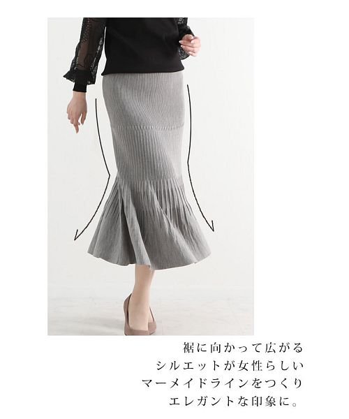 Sawa a la mode(サワアラモード)/日本製マーメイドプリーツニットスカート/img02