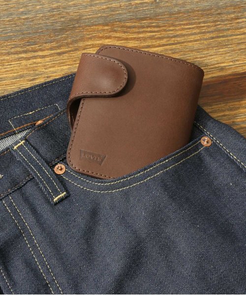 marukawa shonan(marukawa shonan)/【Levi's/リーバイス】バイカーレザーショートウォレット /メンズ  財布 本革 革財布 ウォレットチェーン アメカジ ワーク メンズ /img01