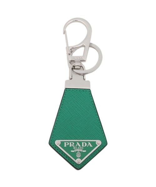 プラダ キーリング キーホルダー サフィアーノ トライアングルロゴ グリーン メンズ PRADA 2PP041 053 F0458 PRADA プラダ キーリング キーホルダー サフィアーノ トライアングルロゴ グリーン メンズ 2PP041