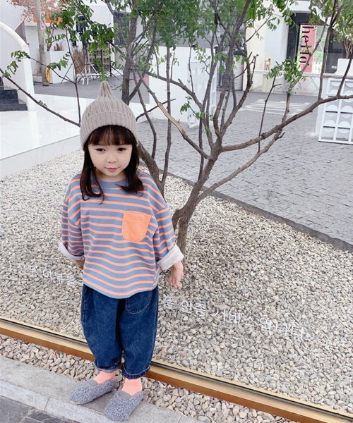 aimoha(aimoha（アイモハ）)/aimoha－KIDS－ 韓国子供服フロントポケットデニムテーパードパンツ/img01