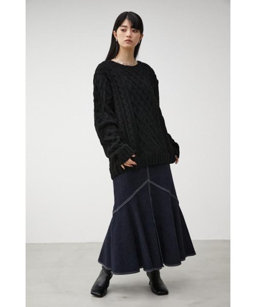 AZUL by moussy(アズールバイマウジー)/CHENILLE CABLE KNIT/img10