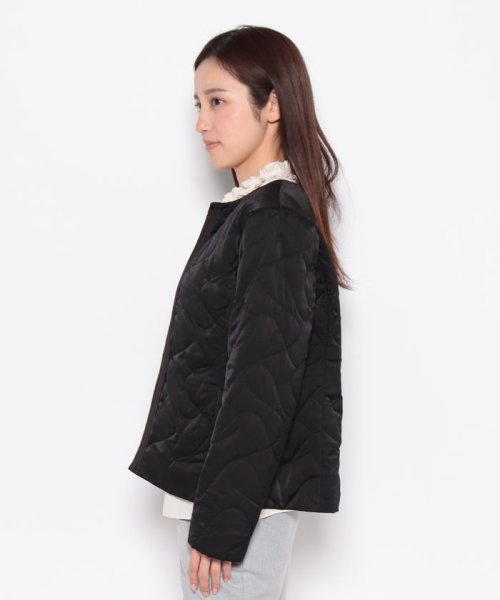 キルティングノーカラージャケット 